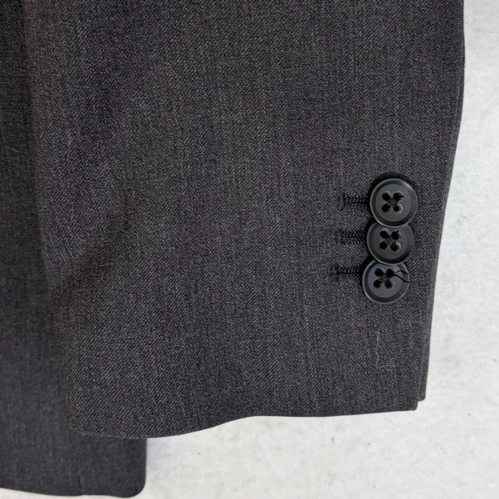 Banana Republic Tailored Suit Men 38S 31x29 Charcoal Gray Cerruti Italia Fabric